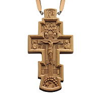 Крест наперсный деревянный резной, с цепью, 5,2х10 см