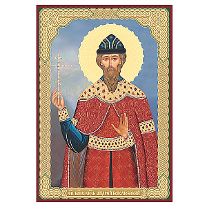 Икона благоверного князя Андрея Боголюбского, МДФ, 6х9 см (6х9 см)