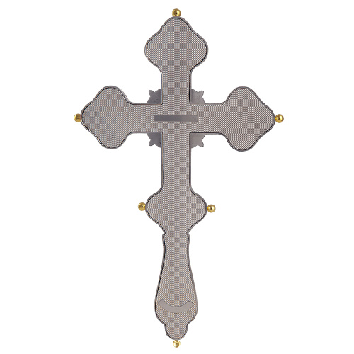 Крест напрестольный / требный, цинковый сплав, гравировка, камни, 19,5х31 см фото 12