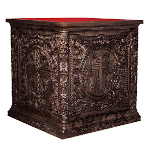 Облачение на престол "Вологодское" темное, высота 105 см (130х130х105 см красная ткань)
