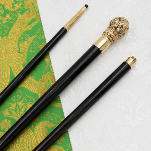 Посох из ювелирного сплава в позолоте с фианитами фото 4