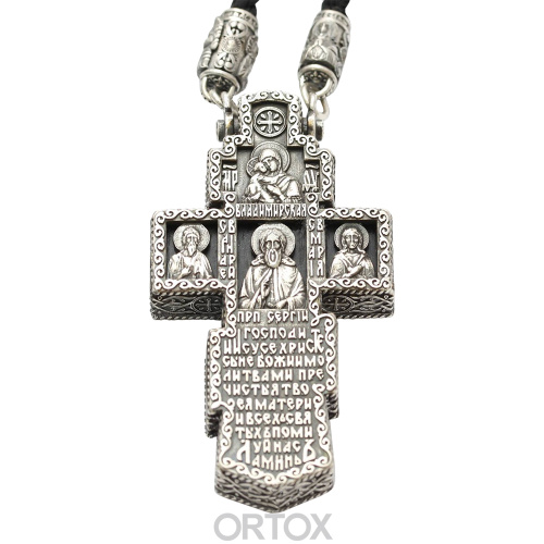 Нательный крест деревянный в серебряном окладе, 3,8х6,9 см фото 3