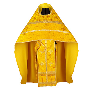 Иерейское облачение, парча "Афон", желтое с золотом (размер 50, рост 180 см)