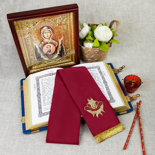 Закладка для Евангелия с вышитым херувимом, 150х13 см фото 11