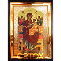 Икона большая храмовая Божией Матери "Всецарица", прямая рама, 60х120 см, У-0138