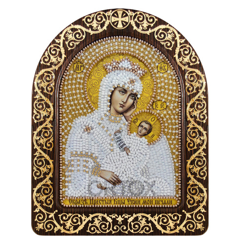 Набор для вышивания бисером "Икона Божией Матери "Утоли мои печали", 13,5х17 см, с фигурной рамкой