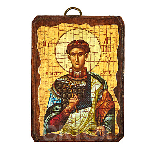 Икона великомученика Димитрия Солунского, под старину, 6,5х9 см (под старину)