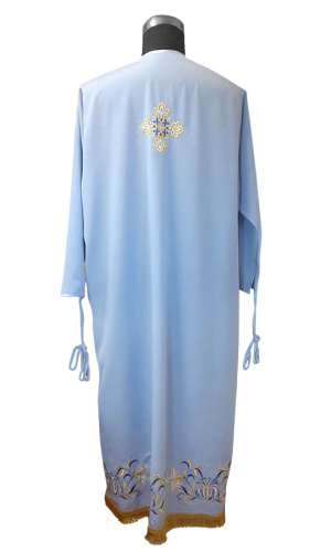 Подризник голубой, комбинированная вышивка с рисунком "Лилия" фото 2