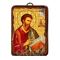 Икона апостола, евангелиста Матфея, 6,5х9 см, под старину
