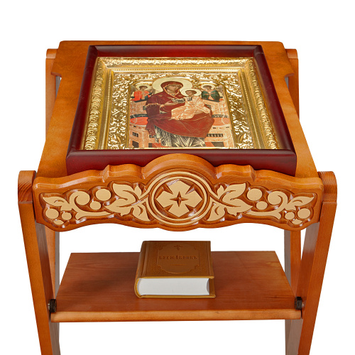 Аналой раскладной "Суздальский", цвет "кипарис" с золотом (поталь), с полкой фото 6