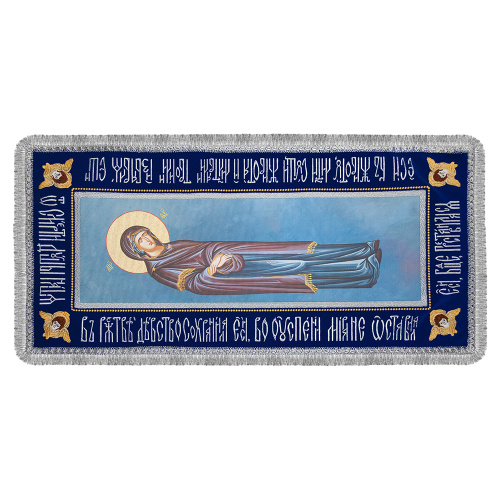 Плащаница "Успение Пресвятой Богородицы", бархат, жесткая основа (без свесов) фото 2