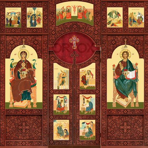 Иконостас "Суздальский" четырехъярусный, цвет "кипарис", 608х637х25,4 см фото 5