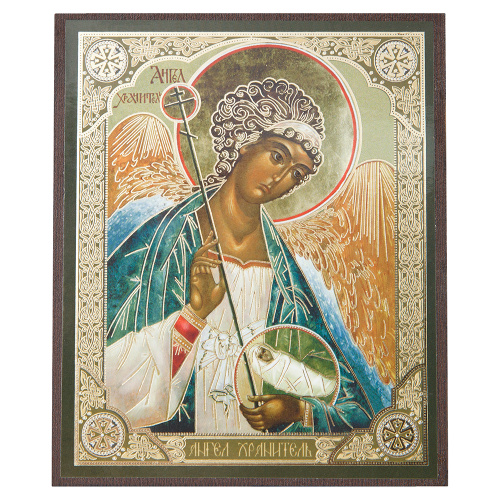 Икона Ангела Хранителя с младенцем, МДФ фото 3