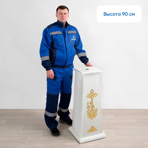 Подставка под хоругвь, крест, икону "Суздальская" белая с золотом (поталь) фото 4