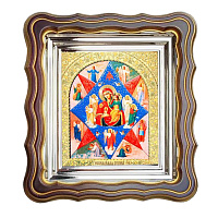 Икона Божией Матери "Неопалимая Купина", 25х28 см, патинированная багетная рамка