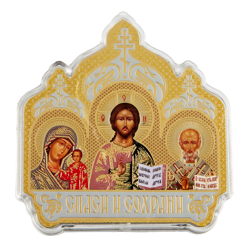 Икона в машину, триптих "Собор", пластик, 7,5х7 см (упаковка 25 шт.) фото 2