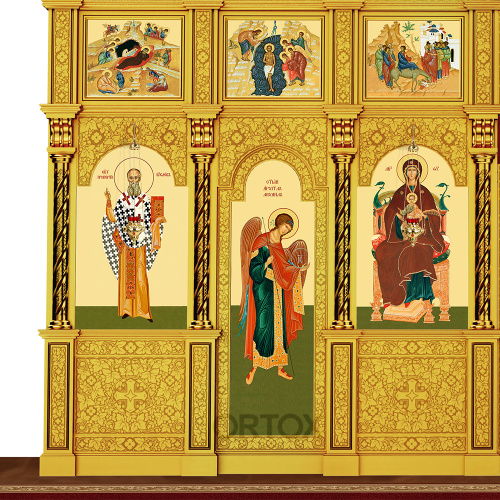 Иконостас "Владимирский" пятиярусный, позолоченный, 690х860х45 см фото 6