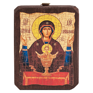 Икона Божией Матери "Неупиваемая Чаша", под старину №2 (6х9 см)