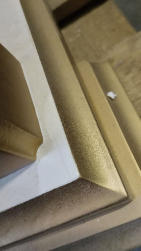 Подставка церковная "Суздальская", белая с золотом (патина), колонны, резьба, 46х46х100 см, У-1021 фото 3