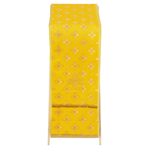 Накидка на аналой перекидная, шелк "Святительский", желтая с золотом, 45,5х200 см фото 2