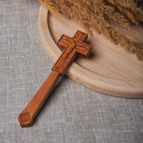Крест постригальный деревянный резной, 6,4х16 см фото 3