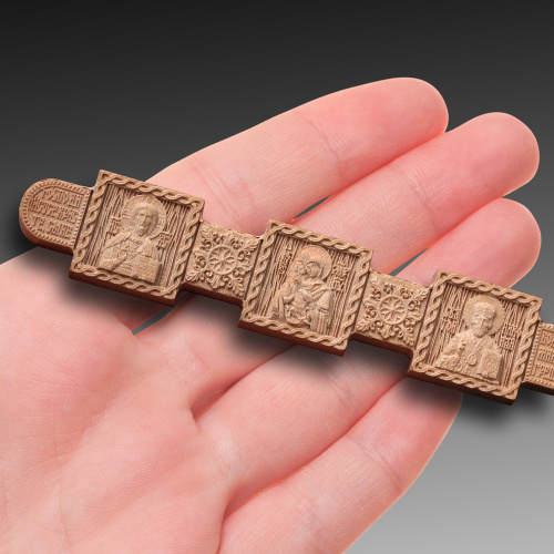 Икона в машину, триптих из дерева (груши), 10,5х2 см фото 2