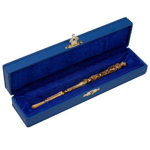 Стрючица из ювелирного сплава в позолоте с фианитом, длина 18 см фото 5