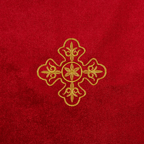 Пелена на престол красная, вышивка на бархате фото 5