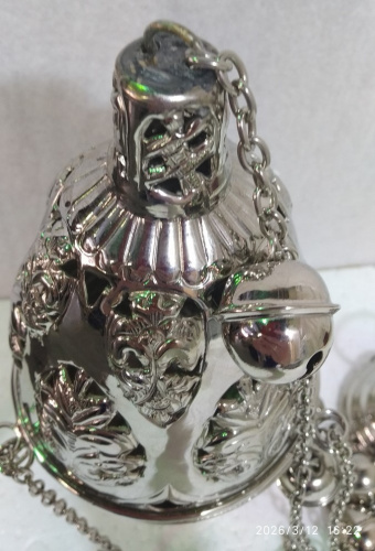 Кадило № 40, латунь, никелирование, 13,6х29 см, №2, У 13-0228 фото 3