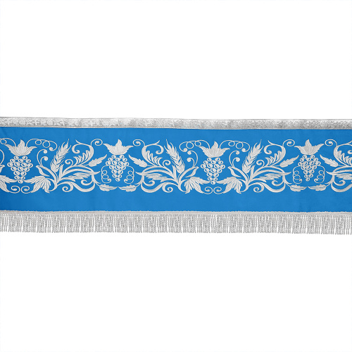 Пелена на престол комбинированная, голубая с серебром, вышивка фото 4 Пелена на престол комбинированная, голубая с серебром, вышивка фото 4