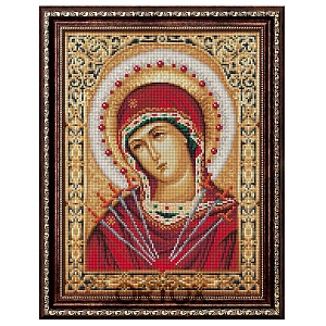 Алмазная мозаика "Икона Божией Матери "Семистрельная", 30х40 см (35 цветов страз)