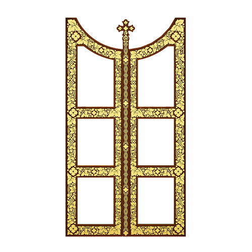 Царские врата для "Суздальского" иконостаса, цвет "кипарис" с золотом (поталь) фото 2