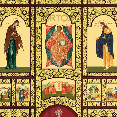 Иконостас "Суздальский" четырехъярусный, цвет "кипарис с золотом", 608х637х25,4 см фото 8