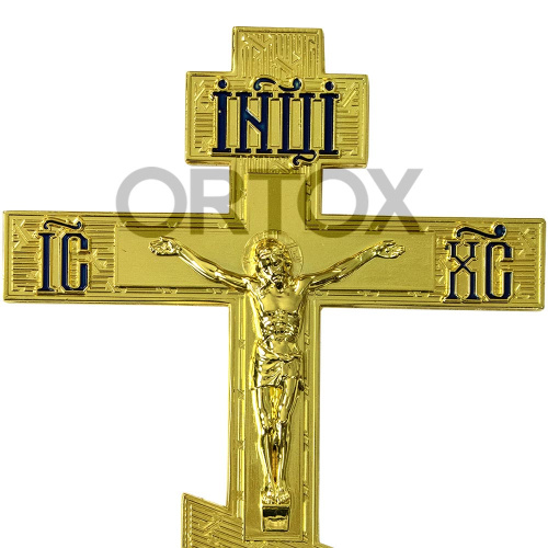 Крест напрестольный латунный, 14х26 см фото 4