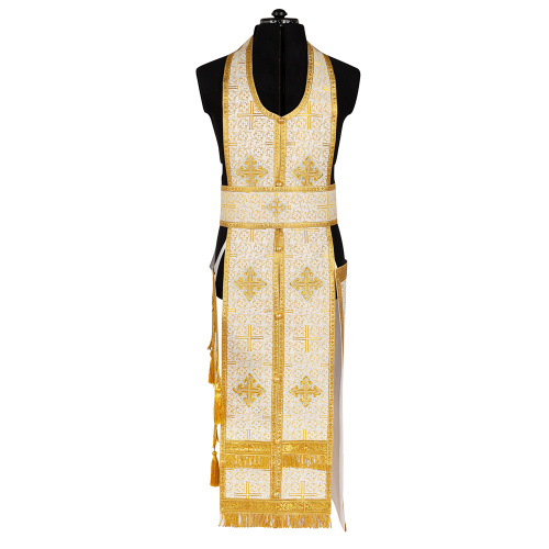 Иерейское облачение, парча "Афон", белое с золотом фото 4