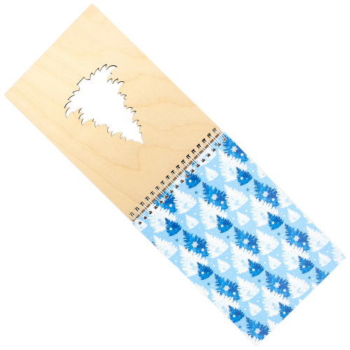 Блокнот с деревянной обложкой "Ель голубая", 21х14,8 см фото 3