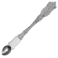 Лжица серебряная, ручная гравировка, оксидирование