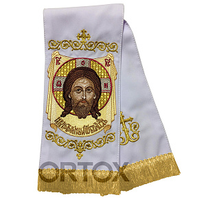 Закладки для Евангелия цветные с иконой Спаса Нерукотворного 160х14,5 см (белая)