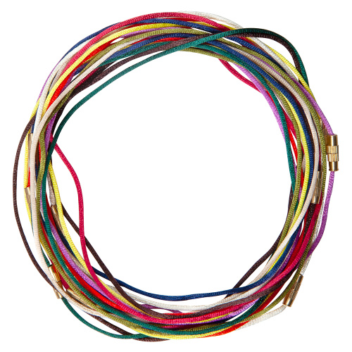 Гайтан шелковый, цвет микс (замок закрутка), 60 см (упаковка 100 шт.) фото 2