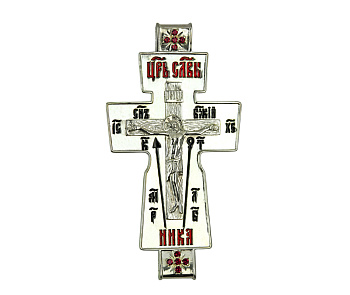 Крест параманный из серебра, с эмалью (фианиты)