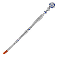 Стрючица, никелирование, синие камни, длина 21 см, №1, У 55-0068