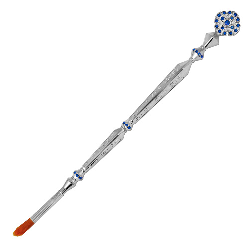 Стрючица, никелирование, синие камни, длина 21 см, №1, У 55-0068