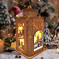 Рождественский фонарь с подсветкой, 8,5х16 см