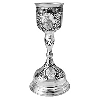 Потир серебряный, ручная гравировка, оксидирование