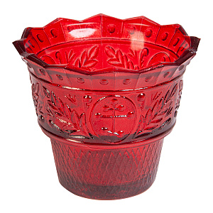Стаканчик для лампады "Ландыш" красный, 8,5х7 см (стекло)