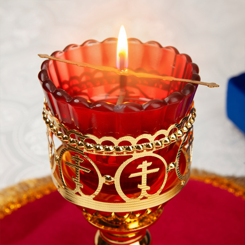 Лампада настольная, цинковый сплав, №2, 9х14 см фото 3