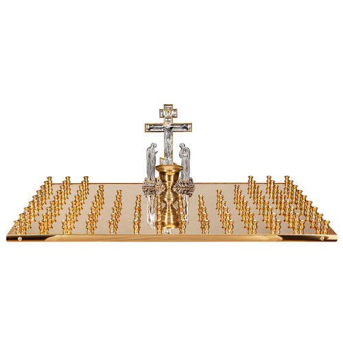 Крышка панихидного стола на 70 свечей с рельефной Голгофой, 70х50 см фото 3