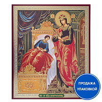 Икона Божией Матери "Целительница", бумага, УФ-лак, 15х18 см (упаковка 10 шт.)