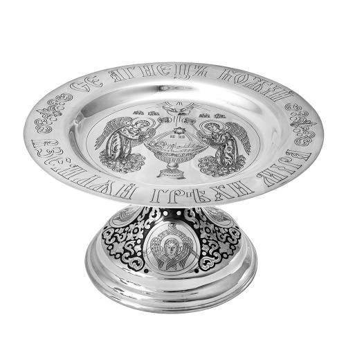 Евхаристический набор из 4 предметов №4, серебряный, ручная гравировка, оксидирование фото 6