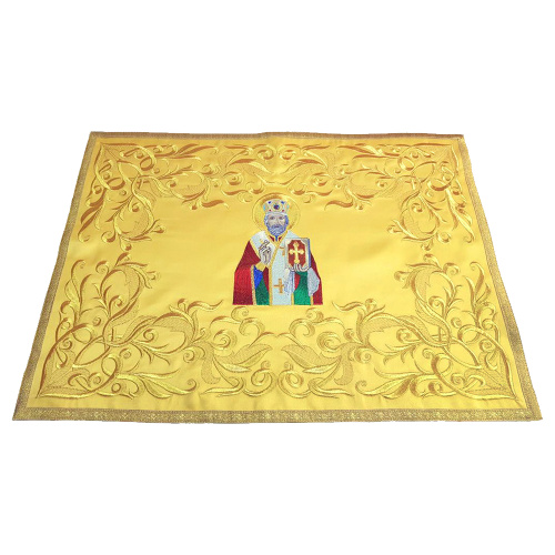 Покровцы и воздух, закладка для Евангелия вышитые желтые, шелк фото 4